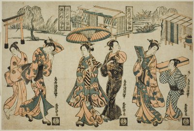 Girls of Fukagawa - A Triptych by Torii Kiyohiro