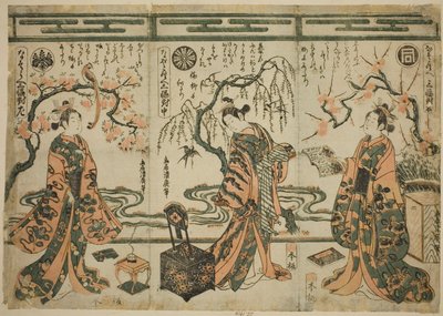 The Actors Sanogawa Ichimatsu, Nakamura Tomijuro, and Nakamura Kumetaro, from A Comparison - Set of Three by Torii Kiyohiro