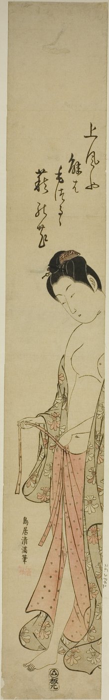 Woman Dressing After a Bath by Torii Kiyomitsu I