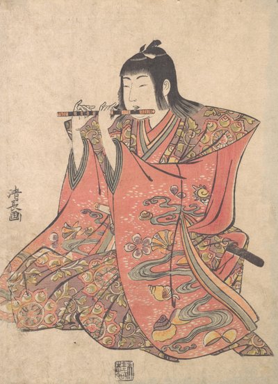 A Doll Representing a Boy Playing a Flute by Torii Kiyonaga
