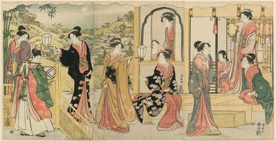 A Modern Version of Ushiwakamaru Serenading Princess Joruri by Torii Kiyonaga