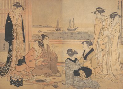 A Party of Merrymakers in a Tea-house at Shinagawa, ca. 1783 by Torii Kiyonaga