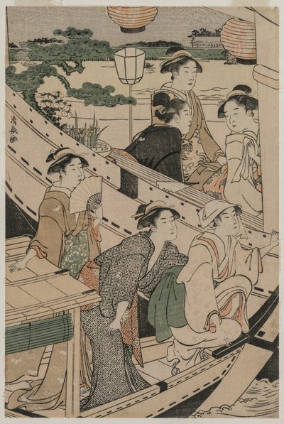 Boating Party on the Sumida River, 1789 by Torii Kiyonaga
