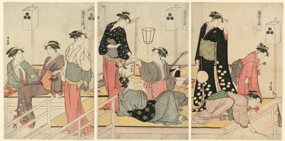 Cooling Off in the Evening at Shijogawara by Torii Kiyonaga