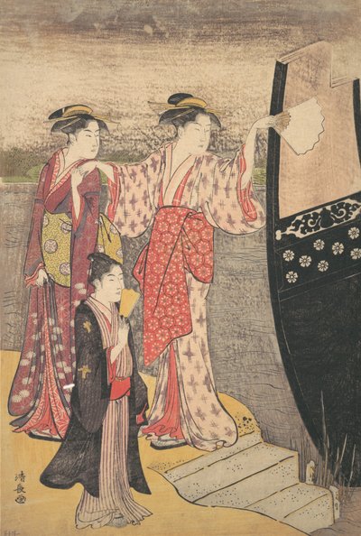 Disembarking from a Pleasure Boat on the Sumida River by Torii Kiyonaga