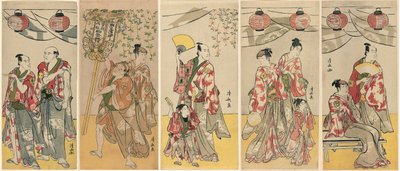 Eleven Actors Celebrating the Festival of the Shrine of the Soga Brothers by Torii Kiyonaga