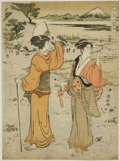 Enoshima, from the series "Mount Fuji in the Four Seasons" by Torii Kiyonaga