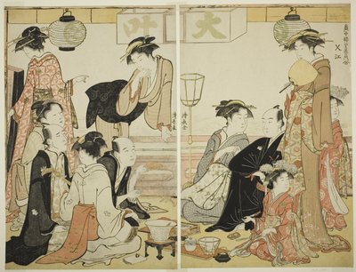 Entertainers of Nakazu, from the Series A Collection of Contemporary Beauties of the Pleasure Quarters by Torii Kiyonaga