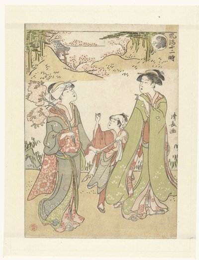The Hour of the Monkey Elegant Representations of the Twelve Hours (series title) by Torii Kiyonaga