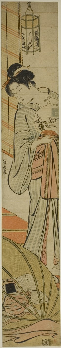 Mother Watching Her Son Sleeping under a Mosquito Net by Torii Kiyonaga