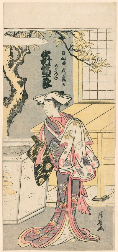 Nakamura Tomijuro I as a Female Fox in the Scene from the Play, Chigo Torii Tobiiri Gitsune by Torii Kiyonaga