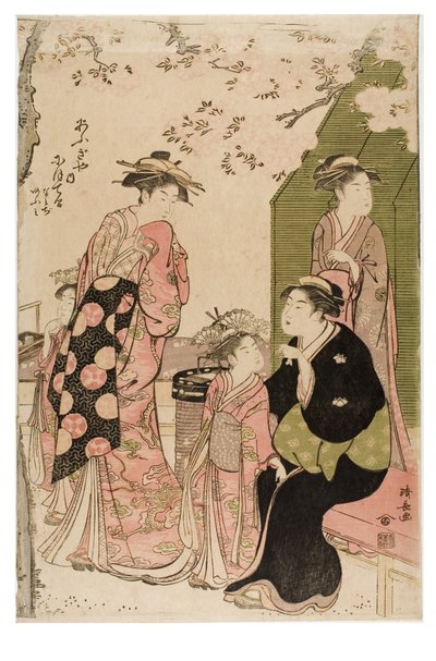 Nioteru of the Ogiya brothel from the series Courtesans Viewing Cherry Blossoms by Torii Kiyonaga