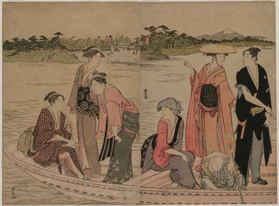 Passengers in a Ferry Boat on the Sumida River by Torii Kiyonaga