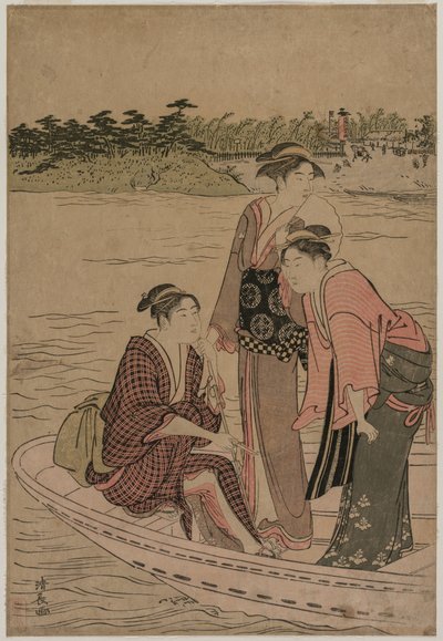Passengers in a Ferry Boat on the Sumida River by Torii Kiyonaga