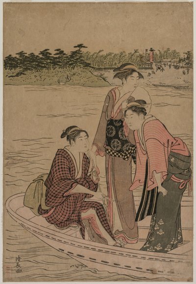 Passengers in a Ferry Boat on the Sumida River, 1784 by Torii Kiyonaga