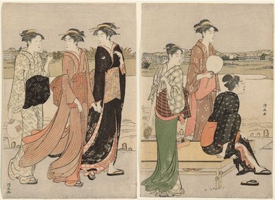 Summer Twilight on the Banks of the Sumida River by Torii Kiyonaga