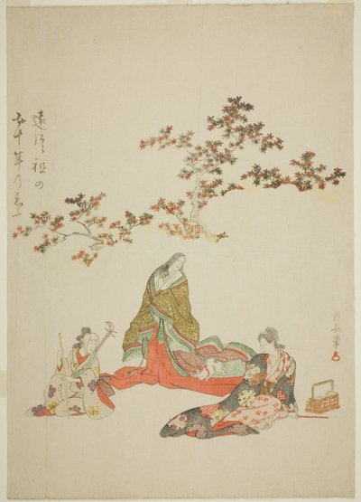 Surimono Commemorating the 50th Anniversary of the Death of the Actor Iwai Hanshiro III by Torii Kiyonaga