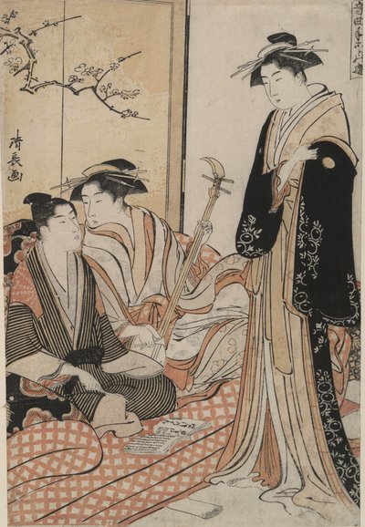Teaching a Song of Katō-bushi: Musical Pastimes by Torii Kiyonaga