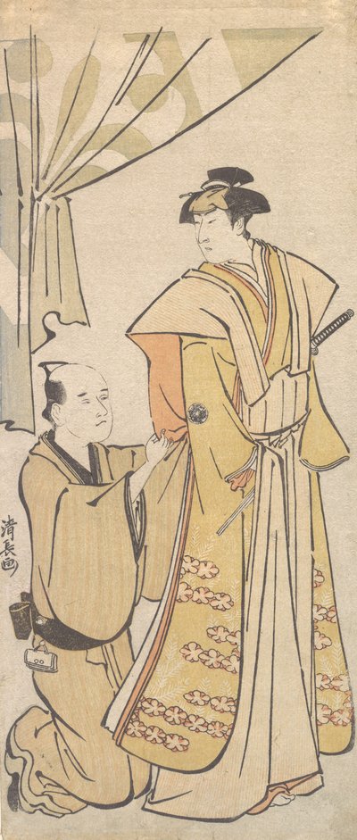 The Actor Nakamura Riko I with an Attendant, ca. 1784 by Torii Kiyonaga