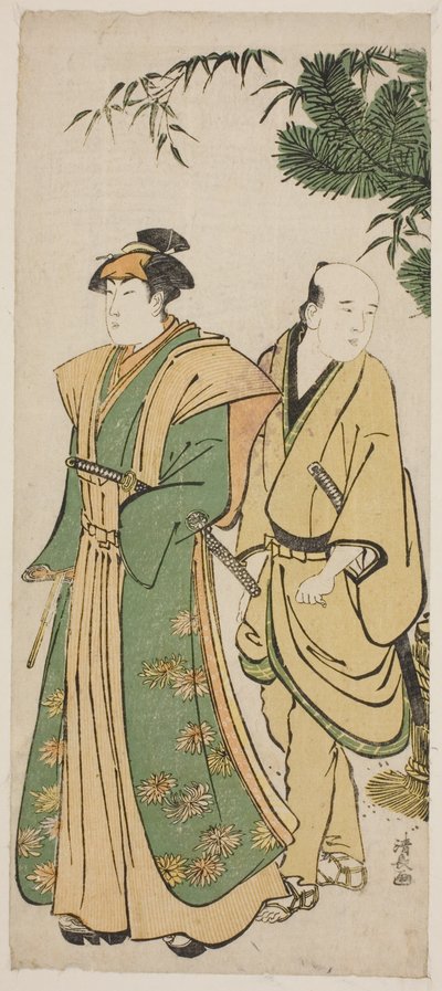 The Actor Segawa Kikunojo III and His Attendant Making Ceremonial Rounds at New Year
