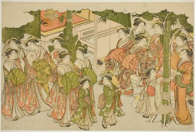 The First Garments of the New Year, from the illustrated book "Colors of the Triple Dawn" by Torii Kiyonaga