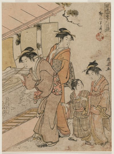 The Fourth Month from the series Fashionable Monthly Visits to Temples in the Four Seasons by Torii Kiyonaga