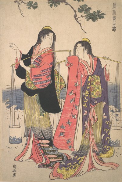 The Salt Maidens Murusame and Matsukaze, ca. 1786 by Torii Kiyonaga