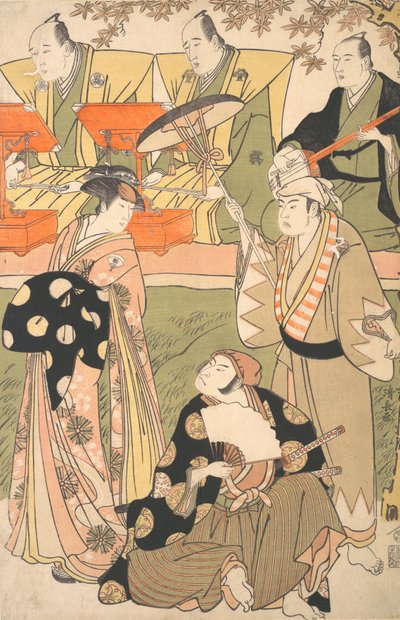 Theatrical Scene, with Musicians by Torii Kiyonaga