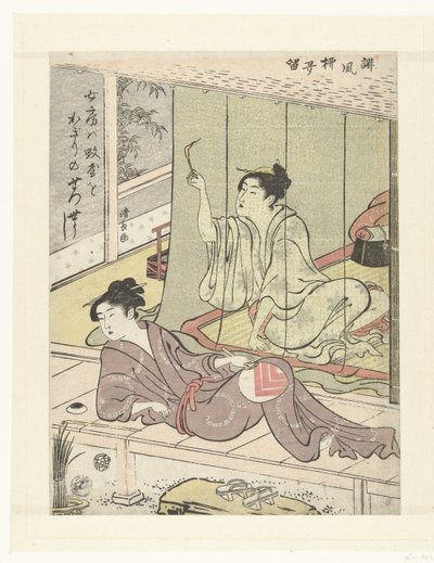 Two Women on a Summer Evening (A Collection of Humorous Poems) by Torii Kiyonaga