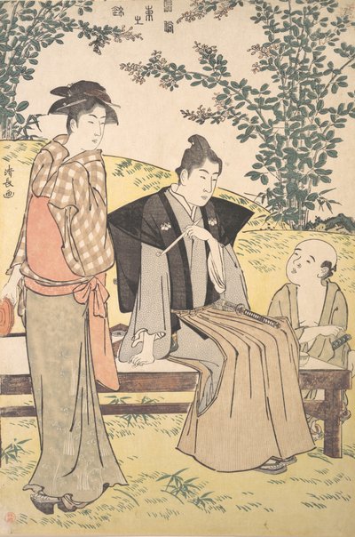 Viewing the Bush Clover at Hagidera by Torii Kiyonaga