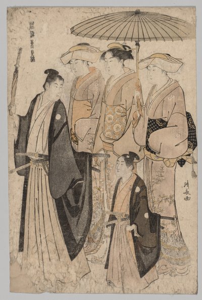 Woman of the Yoshiwara and Attendants by Torii Kiyonaga