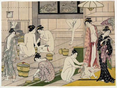 Women in a Public Bath. Japanese Print by Torii Kiyonaga (1752-1815), Circa 1785 by Torii Kiyonaga