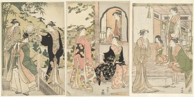 Yoshitsune Serenades Joruri Hime by Torii Kiyonaga