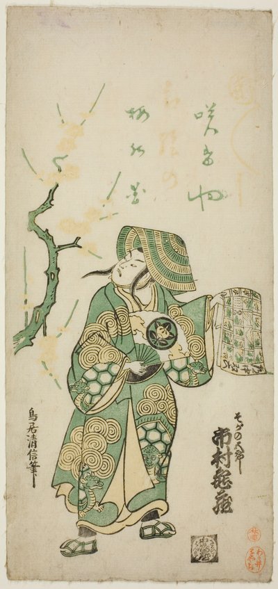 The Actor Ichimura Kamezo I as Soga no Goro in the play 