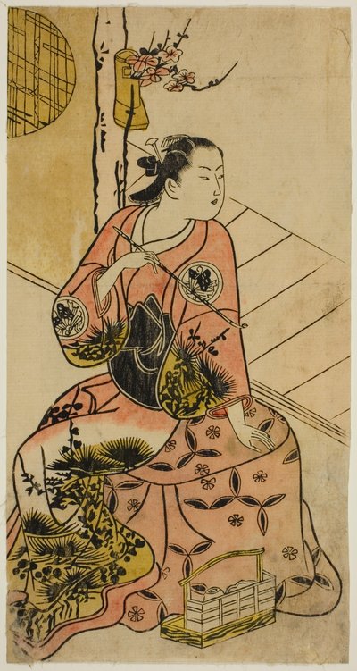 The Actor Sanjo Kantaro Holding a Pipe by Torii Kiyonobu I
