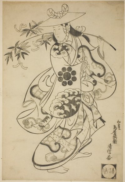 The Actor Sawamura Kodenji I as Tsuyu no Mae in the Play 