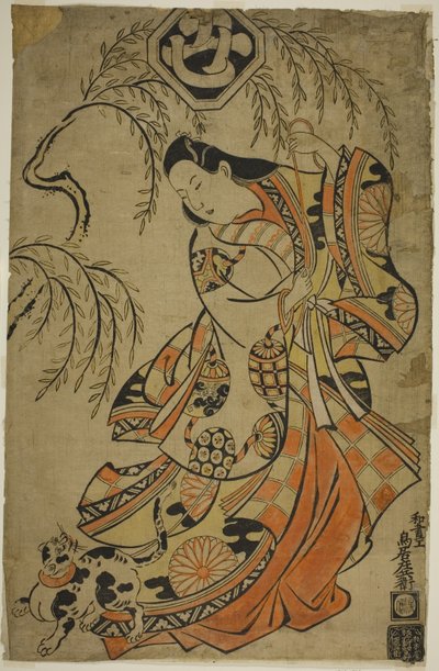 The Actor Uemura Kichisaburo as the Third Princess in the play Wakoku Gosuiden, performed at the Morita Theater in the third month by Torii Kiyonobu I