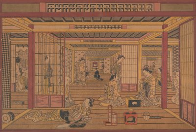An Interior View in the Yoshiwara by Torii Kiyotada