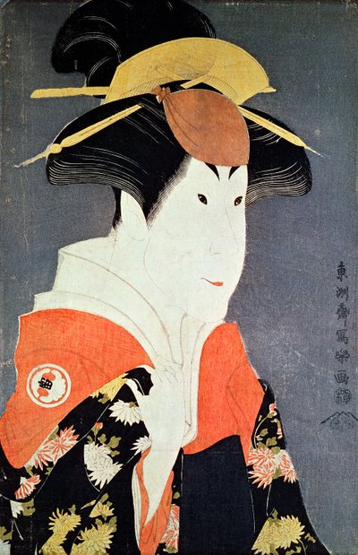 Head and shoulders of the kabuki actor Segawa Tomisaburo II as Yadorigi, wife of Ogishi Kurando, published in 1794 by Toshusai Sharaku