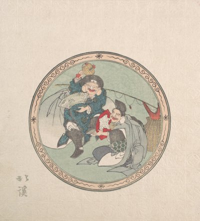 Ebisu and Daikoku, Two of the Seven Gods of Good Fortune by Totoya Hokkei