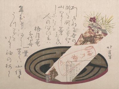 Tray with Noshi Paper Noshi Indicates a Present, 1816 by Totoya Hokkei