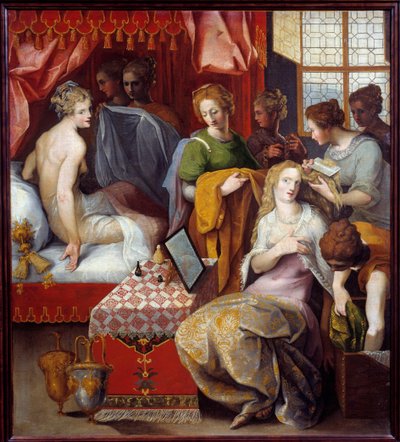 Hyante and Clymene at their Toilet. Painting by Toussaint Dubreuil by Toussaint Dubreuil