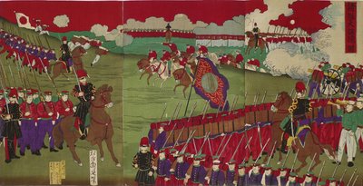 The Great Training Maneuvers by Various Army Corps by Toyohara Chikanobu