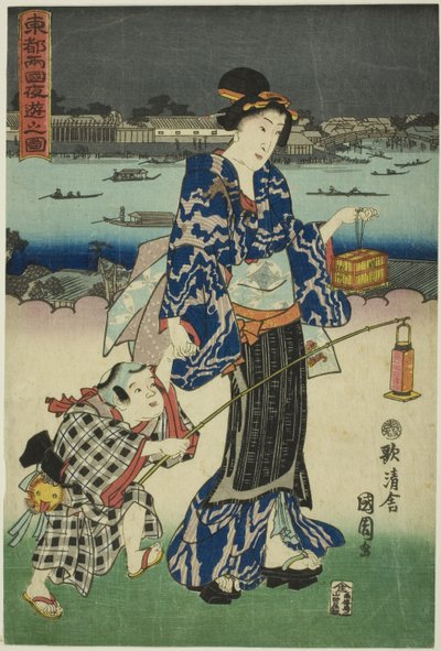 Evening Amusements at Ryogoku in the Eastern Capital by Toyohara Kunichika