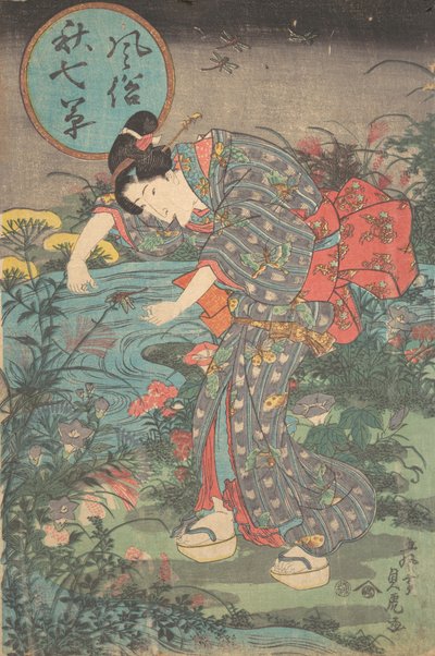 Fashionable Seven Autumn Plants Fuzoku aki nanakusa by Toyohara Sadatora