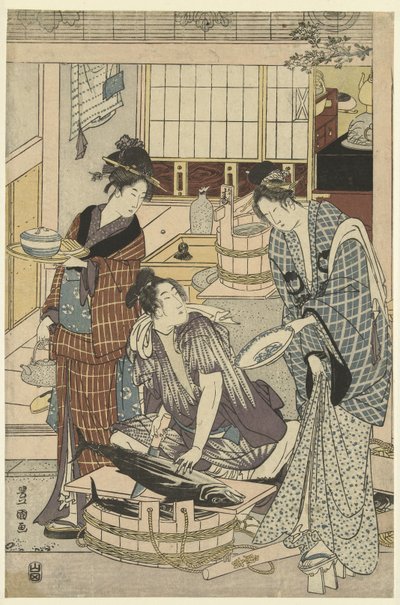 Fish Seller by Toyokuni (II) , Utagawa