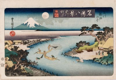 Autumn Moon, Tama River by Toyokuni II