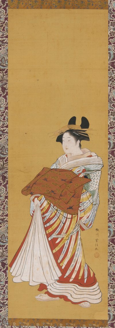 Yujo on Parade by Toyonobu Utagawa