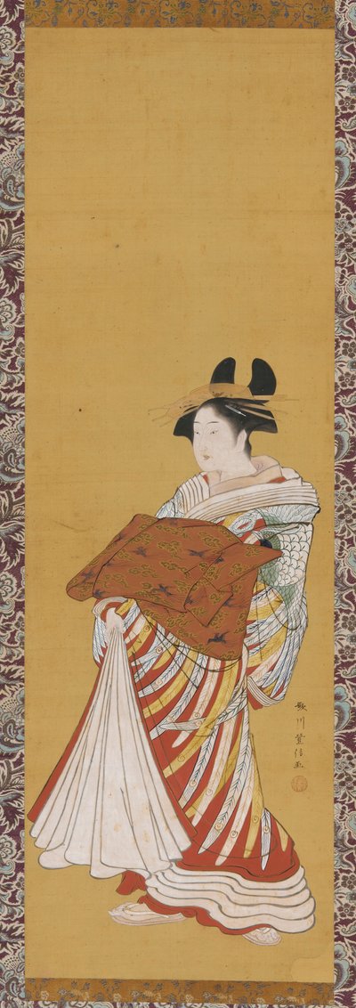 Yujo on Parade by Toyonobu Utagawa