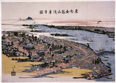 Kinryuzan Senso-ji Temple in the Eastern Capital (Edo) c.1820 by Toyota Hokkei